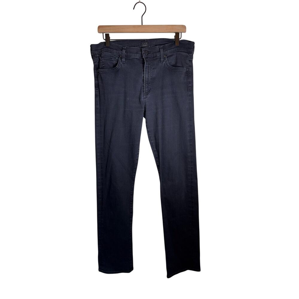 CITIZENS OF HUMANITY Agnes Slim black straight leg long classic denim jeans 34